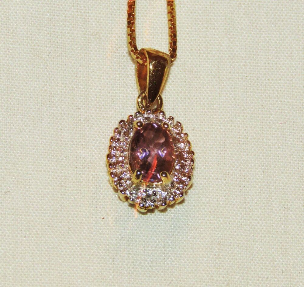 Natural Ametrine ~.4 TCW w Diamond Accnt Y Gold 925 Sterling Silver 3/4" Pendant